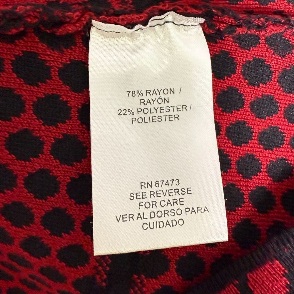 Gabby Skye Polka Dot Patterned Sweater Dress, Size L, Red and Black - Picture 10 of 12